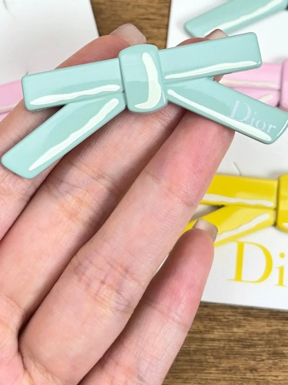 Dior Beauty Bow Hair Clips [3] NEW !